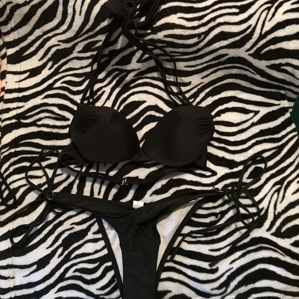 Strappy Black Bikini Set